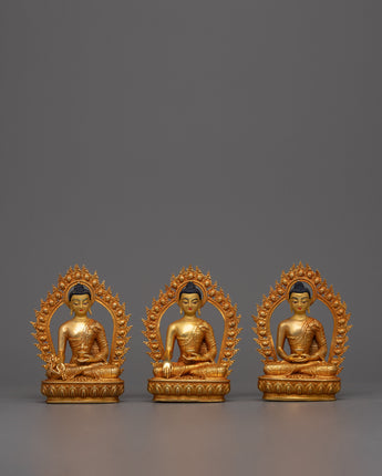 Copper Three Buddha Statue Set