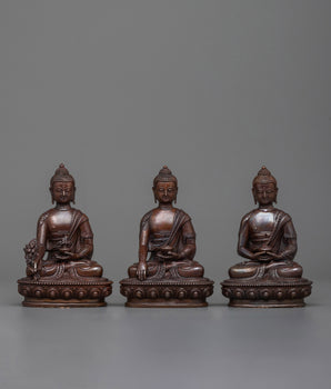 Copper Three Buddha Set Statue