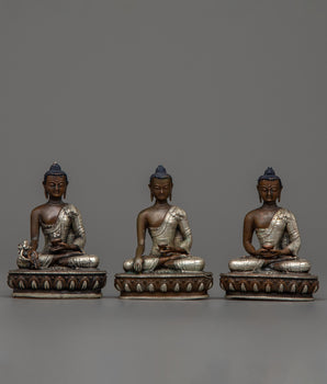 Silver Plated Three Buddha Set