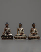 Silver Plated Three Buddha Set