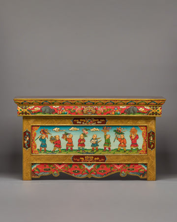 Hand-carved Tibetan Table (Chokchi) | Foldable Altar Table