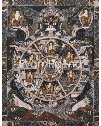 Tibetan Wheel Of Life Thangka
