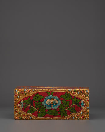 Tibetan floral tissue box