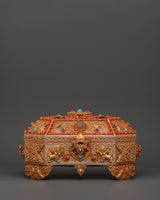 Tibetan Treasure Box with Coral