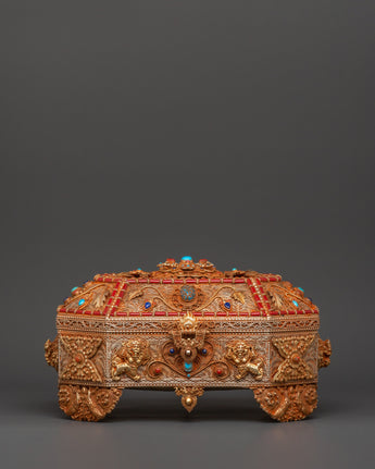 Tibetan Treasure Box with Coral