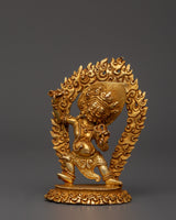Gold-plated copper Vajrapani statue