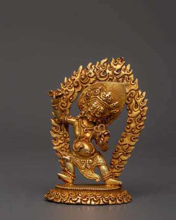 Gold-plated copper Vajrapani statue