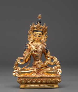 Tibetan Gold Plated Vajrasattva Statue | Buddhist Purification Sculpture