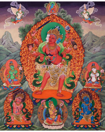 Goddess Vajrayogini Meditation Large Asian Canvas Art Print