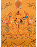 Sacred Thangka of Four-Armed Chenrezig