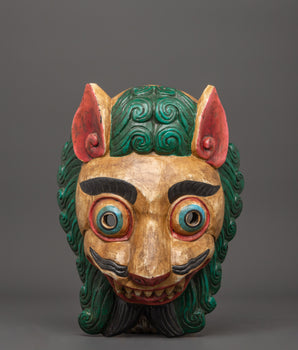 snow-lion-mask-wall-hanging