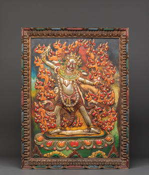 Ekajati Wooden Crafted Wall Hanging | Tibetan Buddhist Wall Art