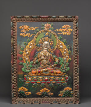 Vajrasattva Wall Hanging in Wooden Frame with Acrylic Colors
