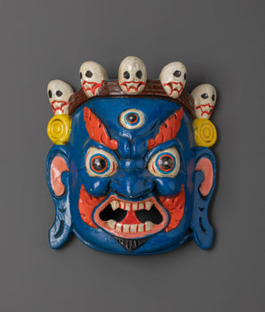 Handcrafted Tibetan deity wall mask