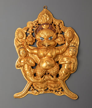 Garuda Gold Plated In Copper Wall Hanging | Sacred Buddhist Decor