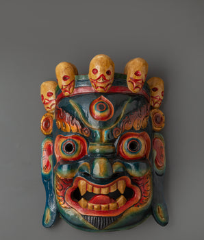 Wooden Mahakala Mask