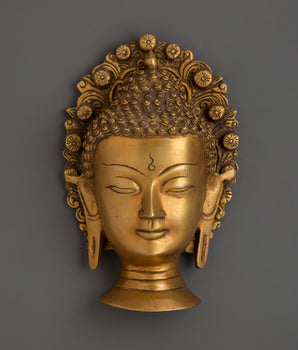 Brass Buddha Head Wall Hanging