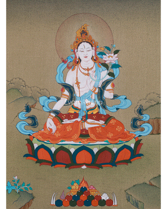 Buddhist Goddess White Tara Thangka