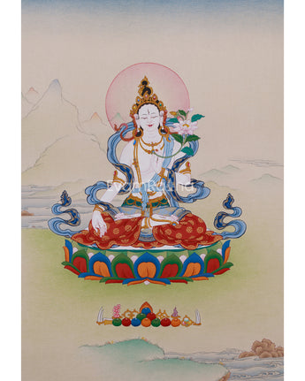 Thangka of White Tara, Goddess of Longevity