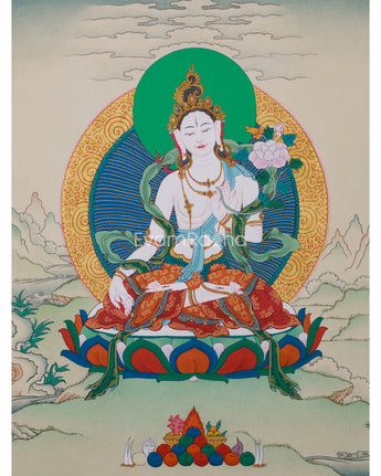 Original Tibetan White Tara Painting