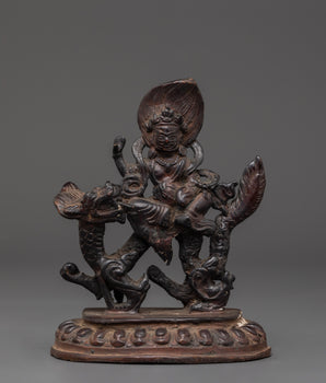Oxidized Copper White Dzambhala Statue | Wealth and Abundance