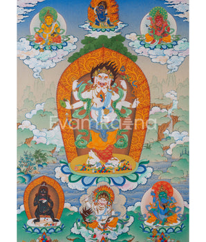 Thangka Print of White Mahakala