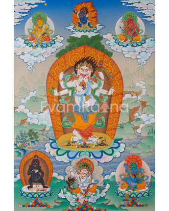 Thangka Print of White Mahakala