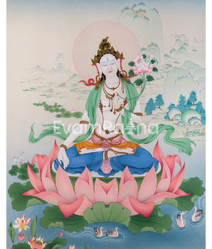 Elegant Dolma Karpo (White Tara) Canvas Print