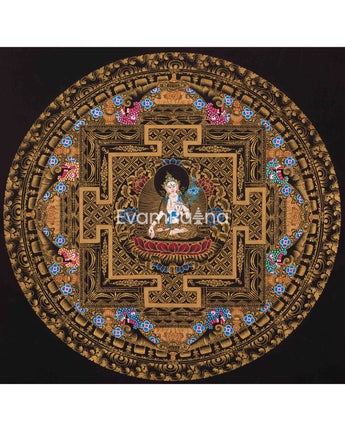 White Tara Mandala Thangka Painting
