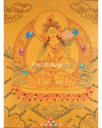 White Tara Thangka Painting