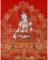 Golden White Tara Goddess Thangka |