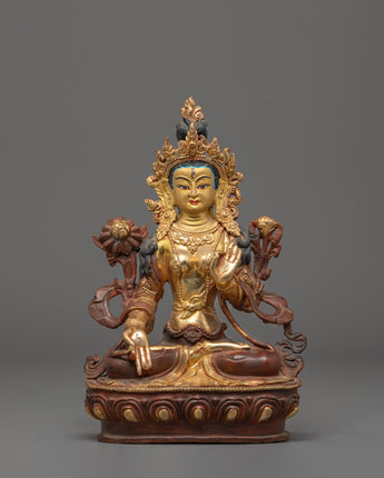 Oxidized Copper White Tara Statue