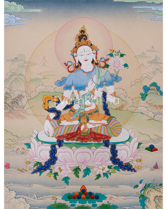 White Tara 24 Inches Thangka
