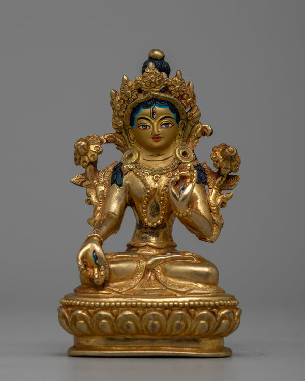 Handcrafted Gold Gilded White Tara