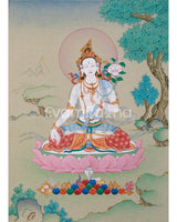 Mini White Tara Thangka