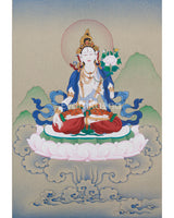 13 Inches White Tara Buddha Art