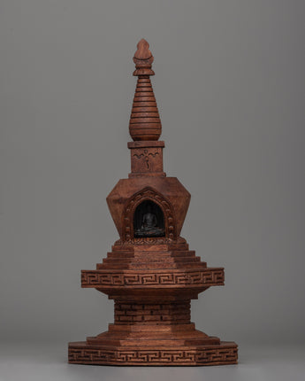 Wooden Stupa with Shakyamuni Buddha