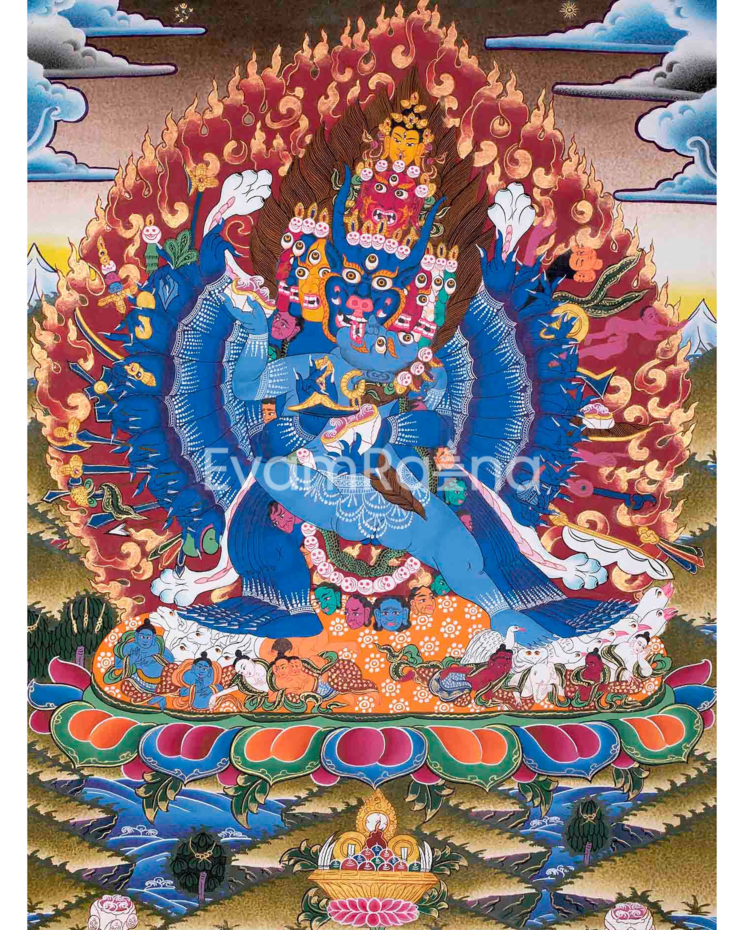 Yab Yum Vajrasattva Thangka | Original Hand-Painted Thangka | Tibetan Thangka Art | popular Room Decoration | Perfect Spiritual Art for Practitioner