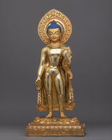 standing siddhārtha gold gilded copper body statue
