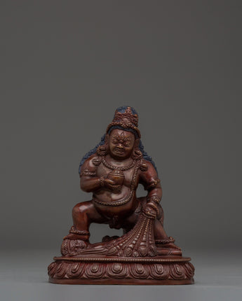 Oxidized Copper Black Dzambhala Statue