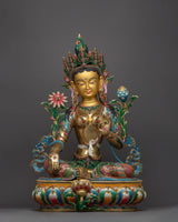 green-tara-beautiful-colored-sculpture