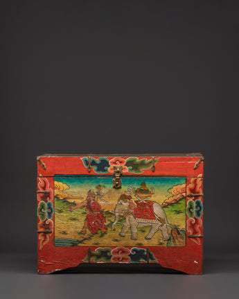 Tibetan Wooden Ritual Box