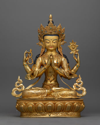 gold-gilded-compassionate-chenrezig