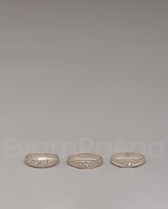 Himalayan Silver Ring Set With Gemstones