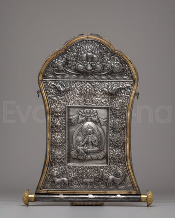 Handmade Green Tara Metal Thangka
