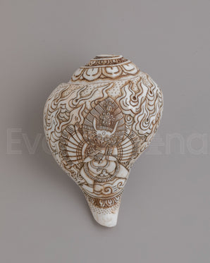Yama Dharmaraja Engraved Conch