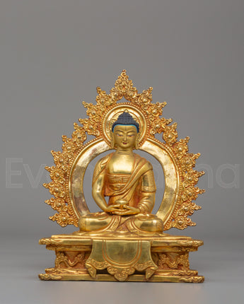 Amitabha Buddha Statue on Throne
