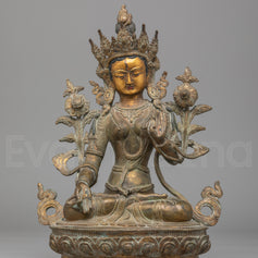 Tibetan White Tara Deity Statue