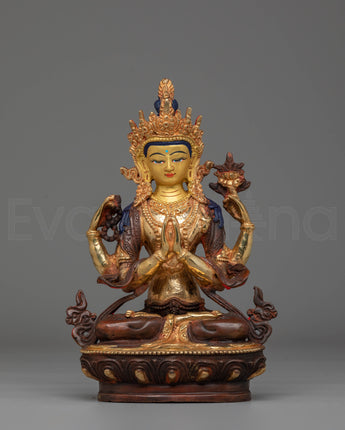 Chenrezig Handcrafted Tibetan Sculpture