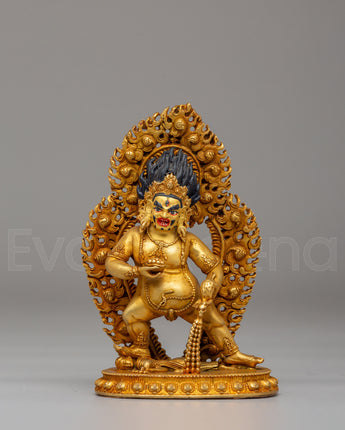 Black Dzambhala Protector Deity Statue